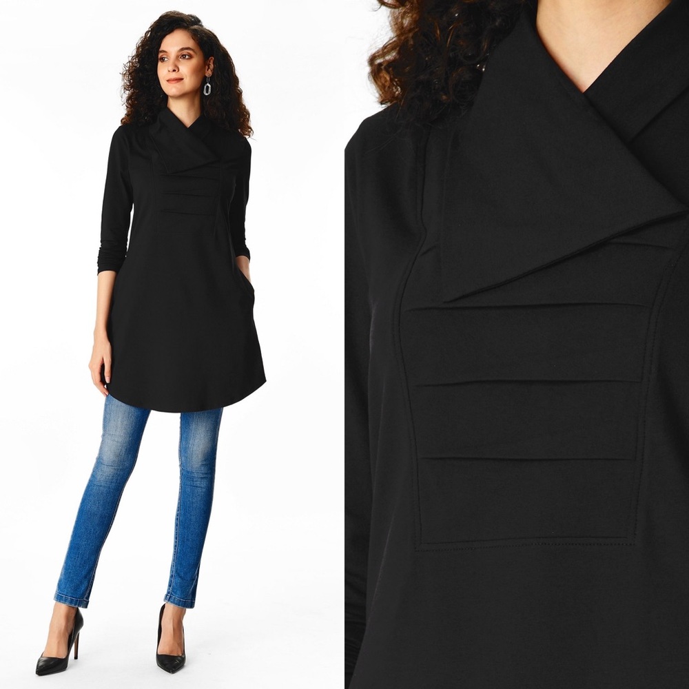 Eshakti Tunic Top Asymmetrical Black Goth Techwear M